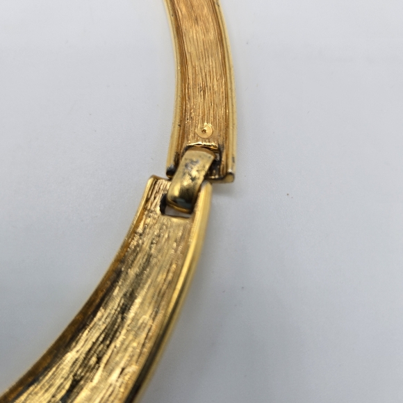 Napier Goldtone Necklace Choker Collar Modernist Statement Chunky Mogul Mobwife - Picture 7 of 7